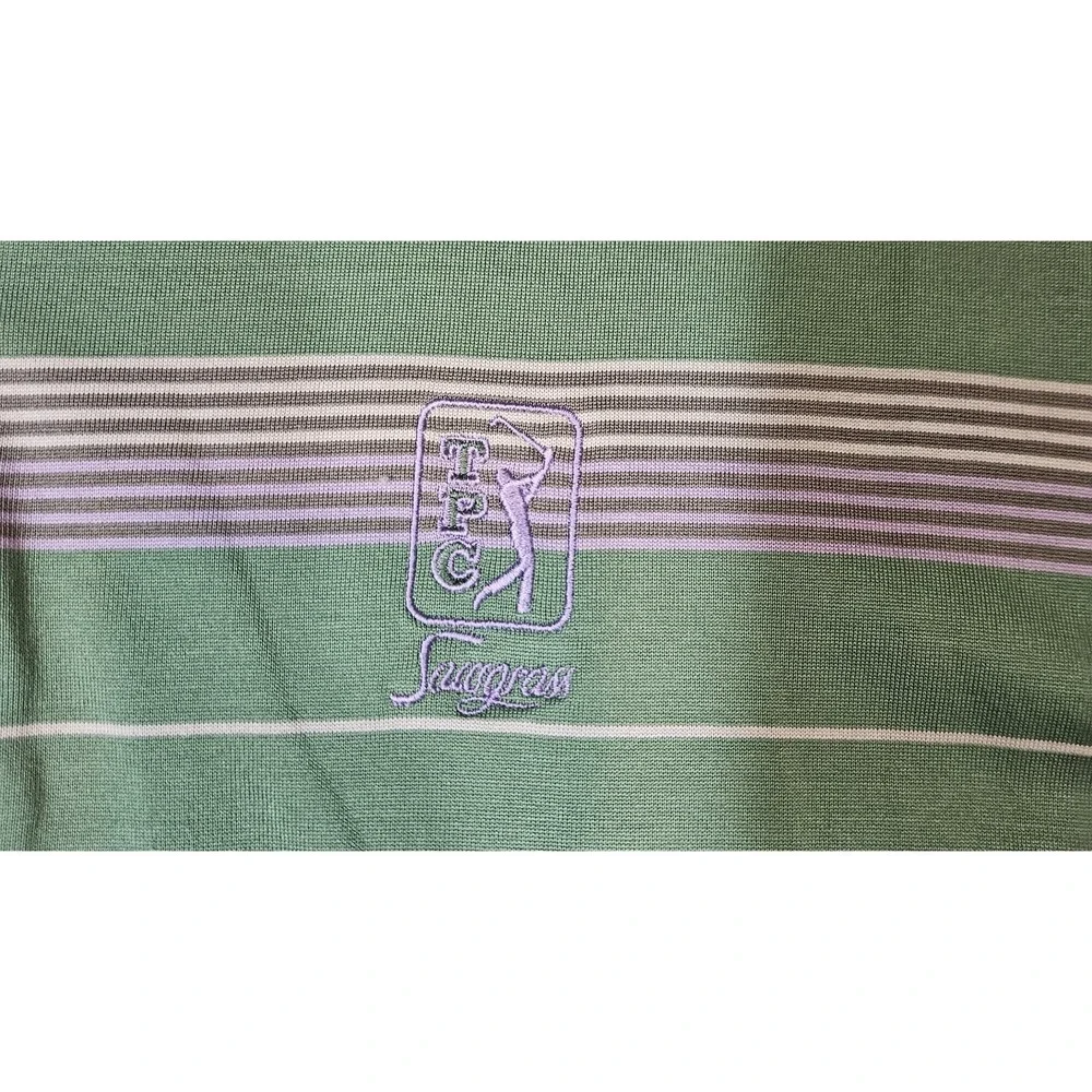 Nike Tiger Woods Collection Polo Shirt Striped Men's XL TPC Sawgrass Logo